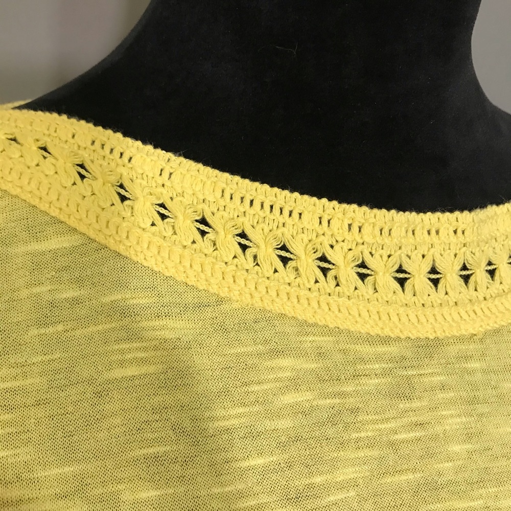Christopher & Banks Yellow Crochet Top - Picture 2 of 8
